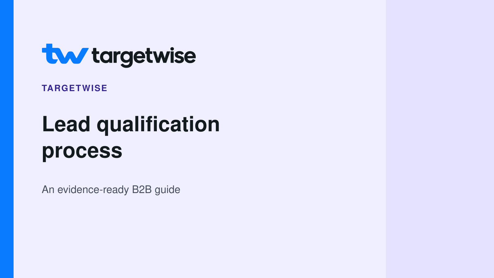 TargetWise logo, company name and Lead qualification process title on a flat lavender cover.